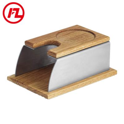 China FZ Tamperstation Fur Den Bartender - Andruckstation Fur Den Siebtrager aus Edelstahl und Holz (51-58mm) | Tamping Station OEM for sale