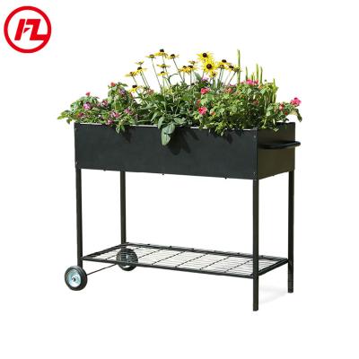 China FZ Sheet Metal Fabrication Raised Planter Box - Garden Cart With Wheels, Movable Square Outdoor Garden Raised Bed With Wheels OEM for sale