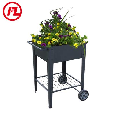 China FZ Sheet Metal Fabrication Raised Planter Box - Garden Cart With Wheels, Movable Square Outdoor Garden Raised Bed With Wheels OEM for sale