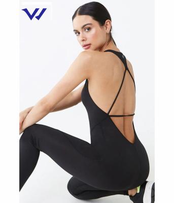 China 2022 Breathable Equipment Yoga Overalls Lady Yoga Pants Set Sexy Seamless Bodycon Backless One Piece Yoga Sport Wear for sale