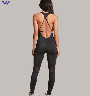 China Breathable Custom Logo One Piece Yoga Workout Bodybuilding Women Active Wear Yoga Jumpsuit for sale