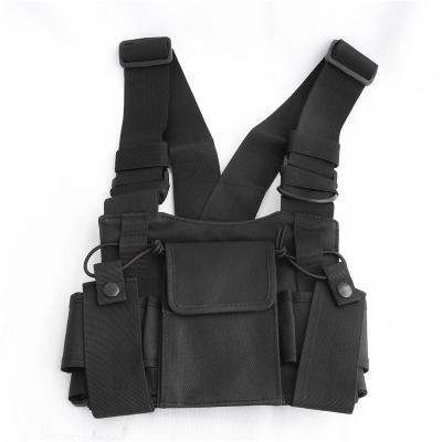 China Reusable Outdoor Vest Rig For Baofeng Radio 3 Pocket Chest Harness Bag Pack Pouch for sale