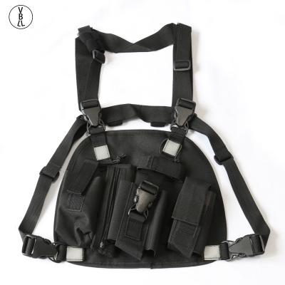 China Reflective Two Way Radio Walkie Talkie Chest Harness Bag Pack Pouch Holster Vest Installation For Motorola Walkie Talkie for sale