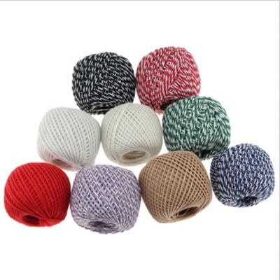 China Eco-friendly double color cotton rope used for packing and packaging and diy for sale