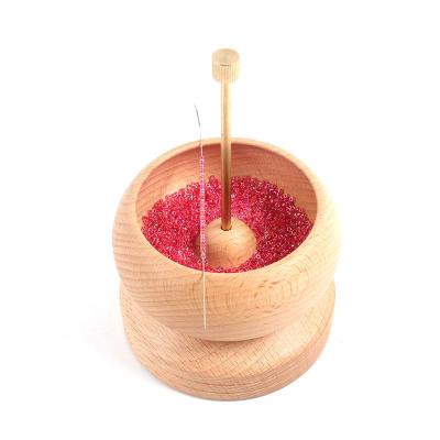 China Bead Spinner Stringing Size Wooden Ball Spinner Bowl Bead Needles Glass Stone Spinner Stringing Jewelry Making Machine Supplies Feeder Rack for sale