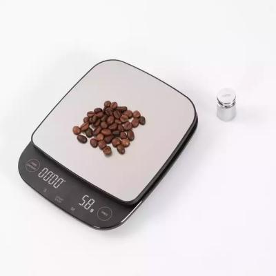 China Kitchen Cooking New Arrival Digital 3kg Baking Kitchen Weighing Food Scale Stainless Steel Coffee Scale With Timer for sale