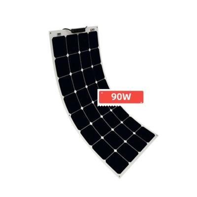 China Flexible Manufacturer Solar Energy System 100W 90W Frameless Flexible Solar Panel For Boat for sale