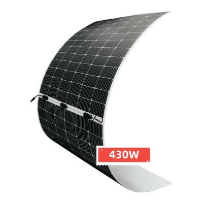 China New Design 430w Solar Panel 425W Full Flexible Black Monocrystalline Solar Panel System For Curved Roofs for sale