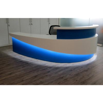 China Modern Customized Expandable Reception Design Melamine Table for sale