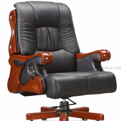 China Executive Chair Luxury Wood Frame Office Swivel Leather Chair Executive Chair for sale