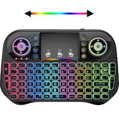 China RML10 2.4G Mini Touch Wireless Keyboard Wireless Keyboard Design with 7 Color Backlight for PC Laptop Computer for sale