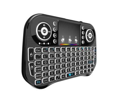 China Palm rest mini 2.4G wireless keyboard with 7 colorful backlight compatible TV-BOX.HTPC.internet box.TV.computer and laptop. for sale