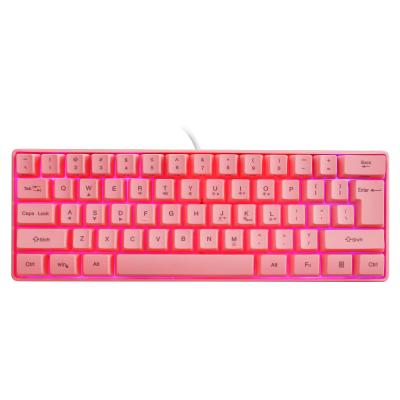 China Plug & Play Pink Wired Keypad V700 Keyboard Gaming Keyboard LED Light Key Ergonomic Multimedia Design For PC Laptop Computer for sale