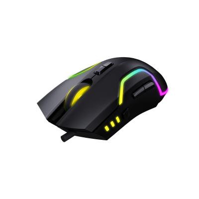 China 3D RMQX-01 Wired Gaming Mouse 4 Colors RGB Light Up Adjustable DPI 1000-16000-3200-6400 For PC Laptop Computer for sale