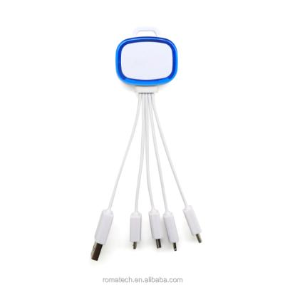 China Promotional Gift Convenient LED Multi 3 4 5 6 in 1 Charger Cable for sale