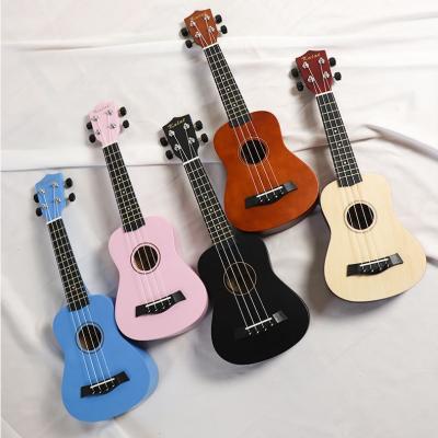 China New Basswood 2021 21 Inch Multi Colors 4 Strings Guitar Ukulele For Kids for sale