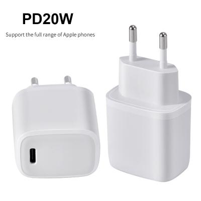 China 2022 Hot Selling Mobile Phone For iPhone 12/13 Pro Type C Charger Adapter 20W Palladium Wall USB Fast Charger for sale