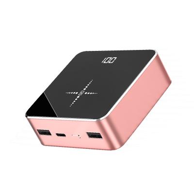 China Best selling fast charging support products slim wireless charger small,light and mini power charger 10000mah palm mobile power bank for sale