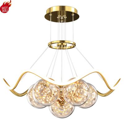 China Top Selling Modern Copper Lotus Ball Pendant Light Pendant Lights Soap Bubble Bubble Light for sale