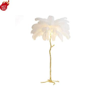 China Best price customization post modern white feather floor lamp bracket with led light factory in china for sale