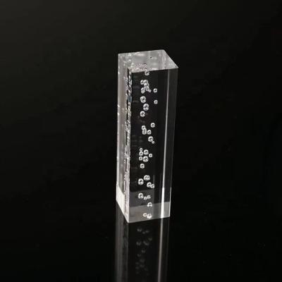 China Industry Clear Acrylic Rod Cut Acrylic Display Bubble Rod Crystal Bubbles Inside for sale