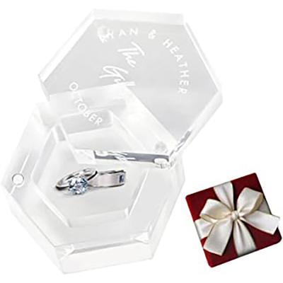 China Luxury Hexagon Ring Box Wedding Acrylic Ring Box Clear Hexagon Gift Boxes for sale