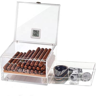 China Cigar Humidor Displays Cigar Humidor Cigar Cases / Luxury Acrylic Humidors With Hygrometer for sale