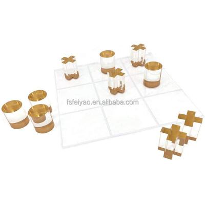 China Luxury 3D Tic Tac Tac Toe Board Game Luxury Acrylic Tic Tac Toe Game Amusement Glass Board Game for sale