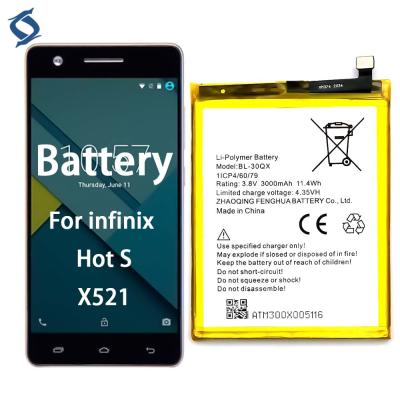 China BL-30QX X521 mobile phone cell phone battery for infinix S hot 3000mah for sale