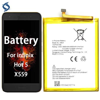 China BL-39EX Hot5 X559 X559C X559F mobile phone cell phone battery for infinix Hot 5 Lite 4000mah for sale