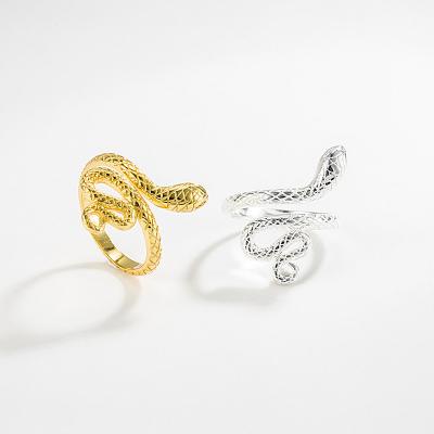 China Wholesale Minimalist Style 925 Sterling Silver Eco-friendly Jewelry Women 18K Gold Plated Snake Rings For Girls for sale