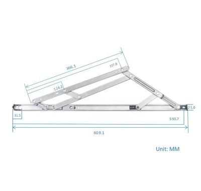 China Modern Heavy Duty Stainless Steel 304# 22mm 24 Inch Window 6 -Hung By Rub Stay Bars for sale