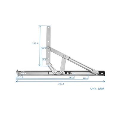 China Modern 14 Inches Stay Arm Rubbing Window Stainless Steel Window Stainless Steel Casement for sale