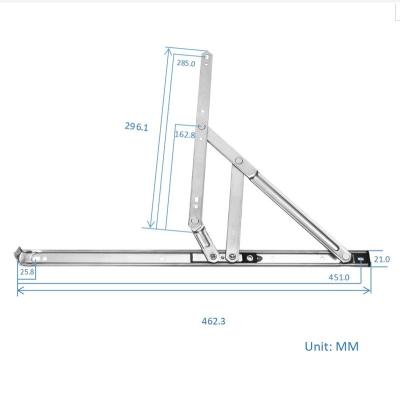 China Modern 18 Inch 304 Stainless Steel Friction Hinge Window Stay Stainless Steel Friction Stay Hinge Stay Arm for sale