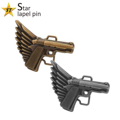 China Military Custom Similar Products 3d Metal Toy Revolver Gun Belt Buckle for sale