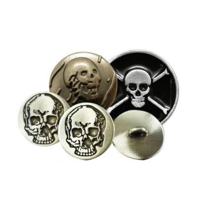 China Manufacture Washable Fashion Metal Leg Fashion Skull Custom Skull Button for sale