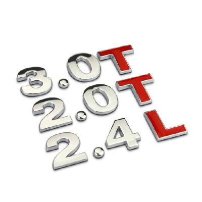 China Custom Waterproof Self Adhesive 3D Alphabet Car Metal Sticker for sale