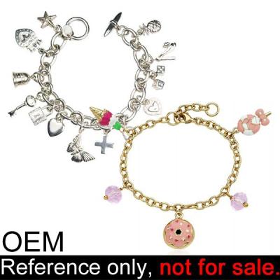 China Customzied Custom Enamel Metal Charms Cheap Gold Plated Bangle Fashion Jewelry for sale