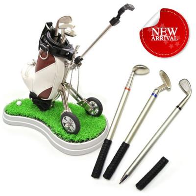 China Other Custom Logo Printed Metal Pen Holder Keepsake For Golf Club for sale