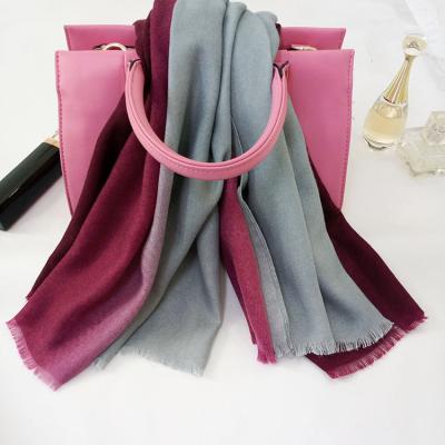 China TR autumn winter two tone color fashion women shawl pashmina scarf for sale