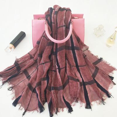 China 2019 Fashions Hot Selling Grid Fancy Hijab Scarf 20%Polyester for sale