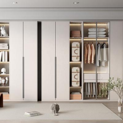 China Adjustable (height) Cheap Modern Sliding Door Wardrobe Panel Wardrobe Storage Living Room Wood Cabinet Door Material MDF Melamine for sale