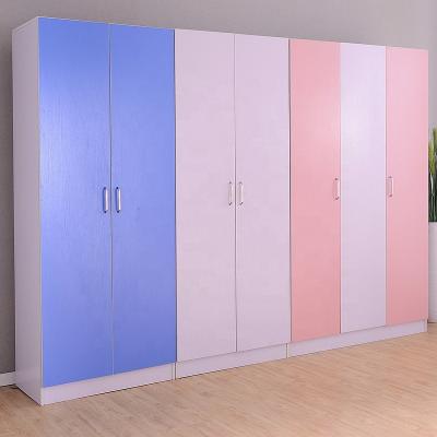 China Adjustable (other) Children modern bedroom wardrobes baby clothes storage cabinet blue with white door wardrobe for sale