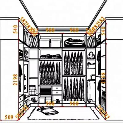 China Adjustable (other) Bedroom furniture modular wooden custom modern design walk in closet wardrobes cloakroom for sale