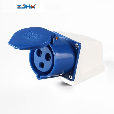 China ZJXM Industrial 113 16 Amp 3 pin ip44 industrial wall mounted socket and outlet for sale