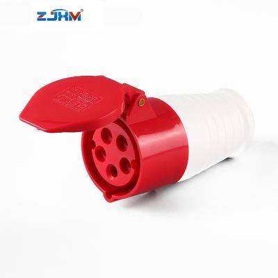 China ZJXM industrial plug connector 16a 6h 200 cover 250v 32a 3 pin cover 250v 32a 3 pin IEC waterproof ip44 for sale