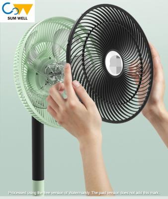 China Household Big wind air circulation electric fan household DC stand two-style fan voice remote control intelligent mute electric fan USD 26 for sale