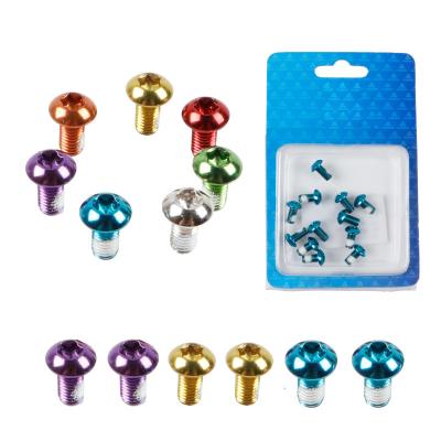 China For Mountain Bicycle Disc Brake 12PCS/Pack M5 10mm MTB Colorful Bike Parts T25 Stainless Steel Bicycle Disc Brake Rotor Screws for sale