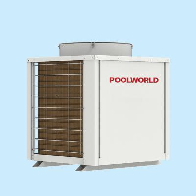 China 80kw POOL WORLD outdoor air to water heat pump boilers commercial air source heat pump for sale