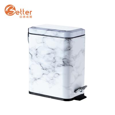 China 5L Sustainable 1.3 Gal Stainless Steel Kitchen Trash Can Pedal Dust Bin Waste Basket Waste Bin With Lid Inner Bucket Rectangular Waste Bin for sale